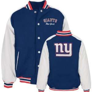 New York Giants Youth Wool Faux Leather Varsity Jacket:  
