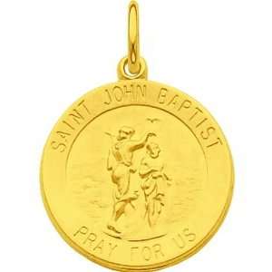    Sterling Silver Gold Plated St.John the Baptist Medal Jewelry