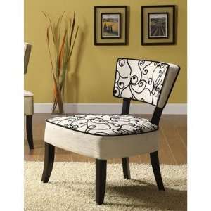    Black andWhite Armen Living Ashbury Club Chair: Furniture & Decor