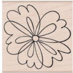  Sketched Flower Wood Mounted Rubber Stamp (F5040) Arts 