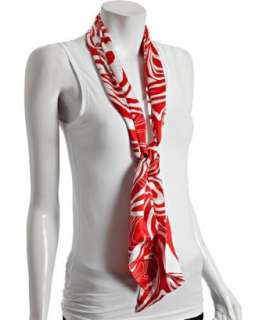 Susan Daniels cherry floral print silk scarf  