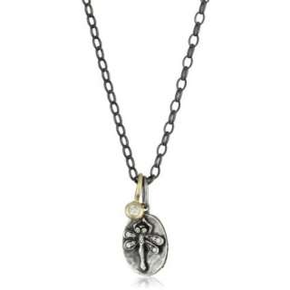 Renaissance Sterling Silver Baby Dragonfly with Cross and 14k Diamond 