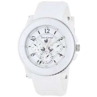 Juicy Couture Womens 1900753 Pedigree White Ceramic Silver Tone Watch 
