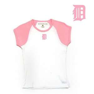 Detroit Tigers MLB Girls Mini Star Top (Pink): Sports 