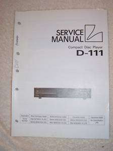 Luxman/Lux Service Manual~D 111 CD Compact Disc Player  
