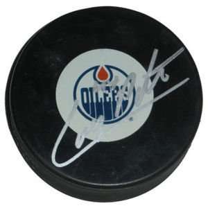Corey Potter Signed Edmonton Oilers Hockey Puck  Sports 