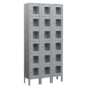 See Through Metal Locker   Six Tier Box Style   3 Wide   6 Feet High 