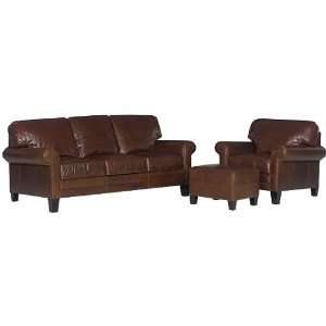  Designer Style Three Seat Leather Couch Collection w/ Golf Club 