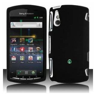 Black Hard Plastic Rubberized Case Cover for Sony Ericsson Xperia Play
