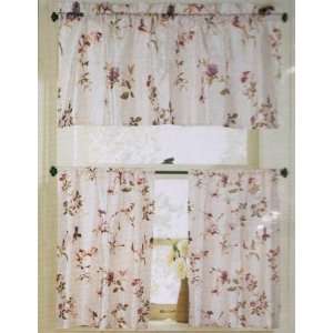   and Flower Tier & Curtain Valance Set:  Home & Kitchen
