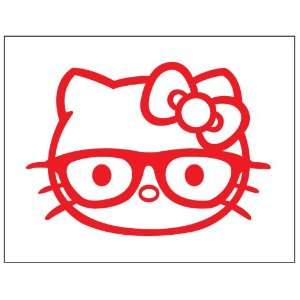 Hello Kitty Nerd Sticker Decal. Red