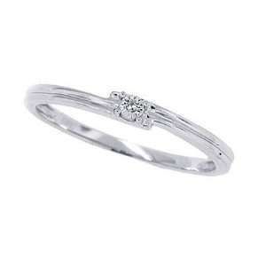   01ctTW Solitaire Diamond Engagement Promise Ring in 10Kt White Gold 5