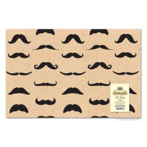 MUSTACHE GIFT WRAP Wrapping Paper Gag Gifts Novelty  