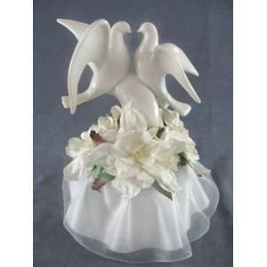  Vintage Gardenia Flower Dove Cake Topper