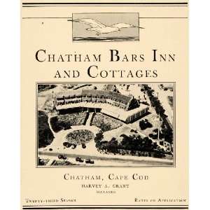 1937 Ad Chatham Bars Inn Hotel Cottage Cape Cod Resort   Original 