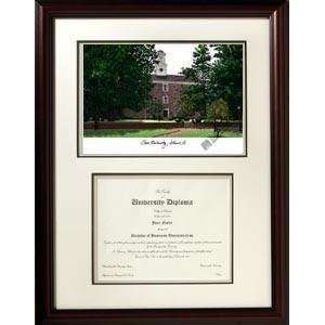 Ohio University Graduate Framed Lithograph w/ Diploma Opening  
