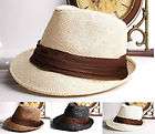 NEW Straw vintage fedora hat sun visor womens/mens