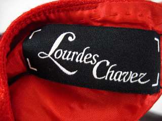 LOURDES CHAVEZ Red Wool Long Blazer Dress Suit Sz 12  