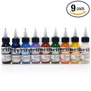  9 Color Ink Set 1 oz Bottles Element Tattoo Supplies 