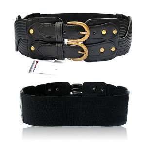  Genuine & luxurious Gold double breasted Elastic Belt 