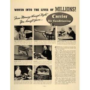 1938 Ad Carrier Air Conditioning Woman Activities   Original Print Ad