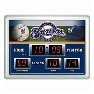Milwaukee Brewers Clock   14x19 Scoreboard  Sports 