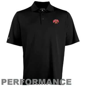  Antigua Maryland Terrapins Black Exceed Performance Polo 