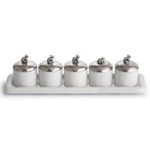  Arte Italica Campagna 5 Small Pots with Rabbits
