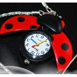 Lady Bug Necklace Watch   Red