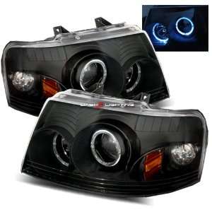   : 03 06 Ford Expedition Halo Projector Headlights   Black: Automotive