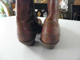 Mens Vingage Justin Brown Leather Boots Size 11 1/2 D  