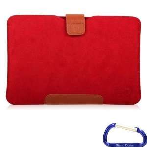  Dorks Soft Sleeve Case (Red with Leather Trim) with Carabiner Key 