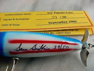 911 PATRIOT LURE GENUINE SIGNED & NUMBERED 39 of 50 SAM GRIFFIN 