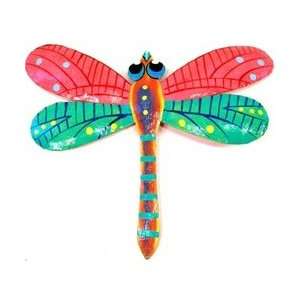  Pink Metal Dragonfly   11 Inches   Haiti