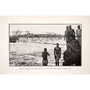 1925 Print Stanley Falls Congo River Africa Fishermen Natives Historic 