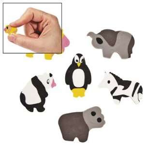  Mini Zoo Animal Erasers   Basic School Supplies & Erasers 