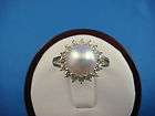 14 K.LARGE MOBY PEARL AND DIAMONDS LADIES RING GORGEOUS  