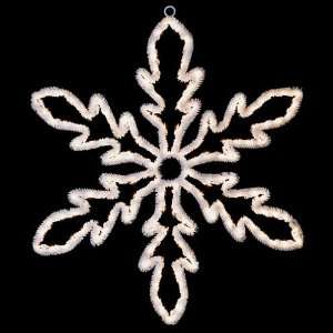 24 Lighted Hanging Snowflake Christmas Decoration with Hook   Clear 