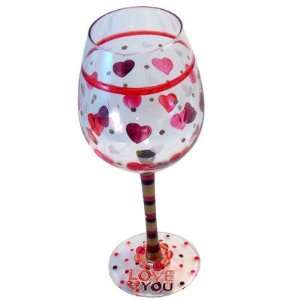  Love You Wine Glass With Charm