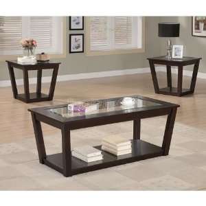  Bailey 3 Piece Occasional Table Set in Cappuccino Finish 
