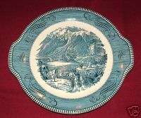 ROYAL CURRIER & IVES THE ROCKY MOUNTAINS CAKE PLATE  