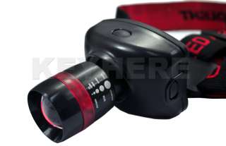Zoom able Adjustable Focus 3 Modes CREE LED Aluminum Alloy Head Lamp 