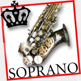 DARK NICKEL and Gold Curved SOPRANO SAX   Bb Saxophone  