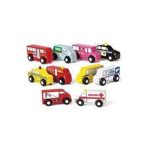  Wooden Play Trucks   Set of 10: Toys & Games