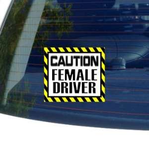  Caution Female Driver   Window Bumper Laptop Sticker 