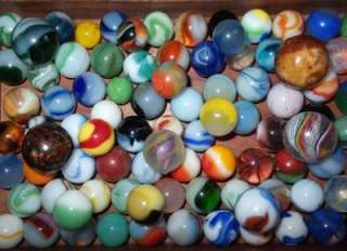 125 OLD, VINTAGE, ANTIQUE & SWIRL, CLAY MARBLES #SG 329  