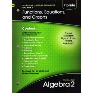  Algebra 2 Chapter 2 Functions,Equations, and Graphs 