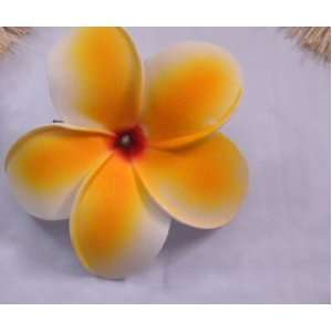    Orange Punch Plumeria Foam Flower Hawaiian Hair Clip Beauty