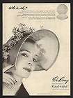 1950 Sally Victor Hat Sophisti creme Makeup Print Ad