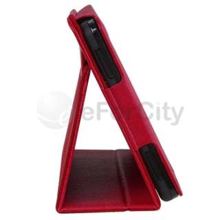 For Kindle Fire Premium Red Slim Flip Stand Folio Leather Case Cover 